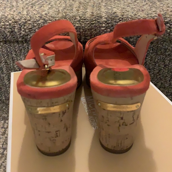 Michael Kors Natalia Sling Heels Suede Platforms Cork Heels 9 M - Picture 4 of 4